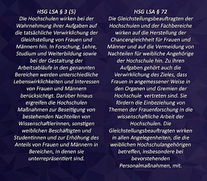 Hochschulgesetz des Landes Sachsen-Anhalt §3 und §72