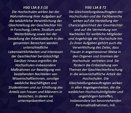 Hochschulgesetz des Landes Sachsen-Anhalt §3 und §72